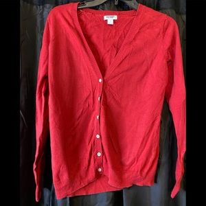 V-neck button down sweater